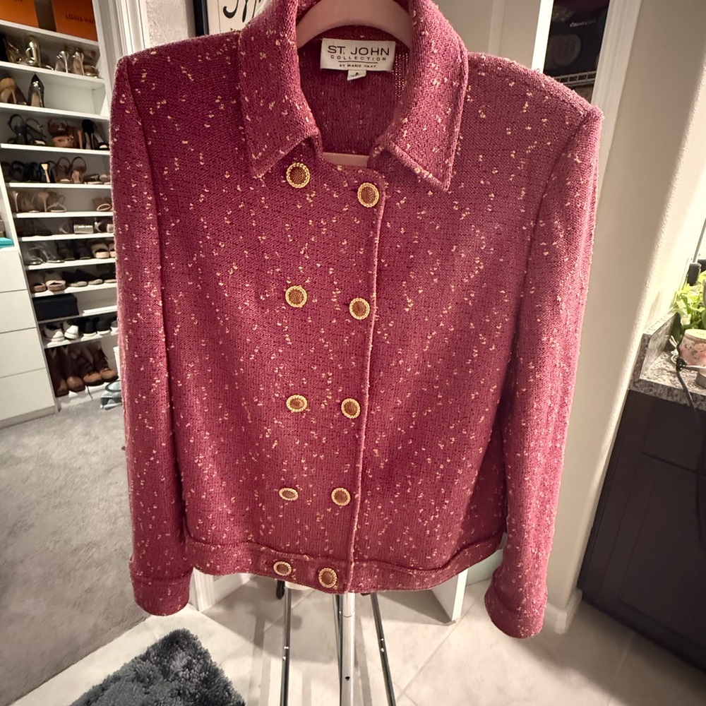 St. John Collection Rose Double-Breasted Blazer